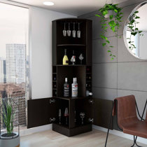 Black corner on sale liquor cabinet